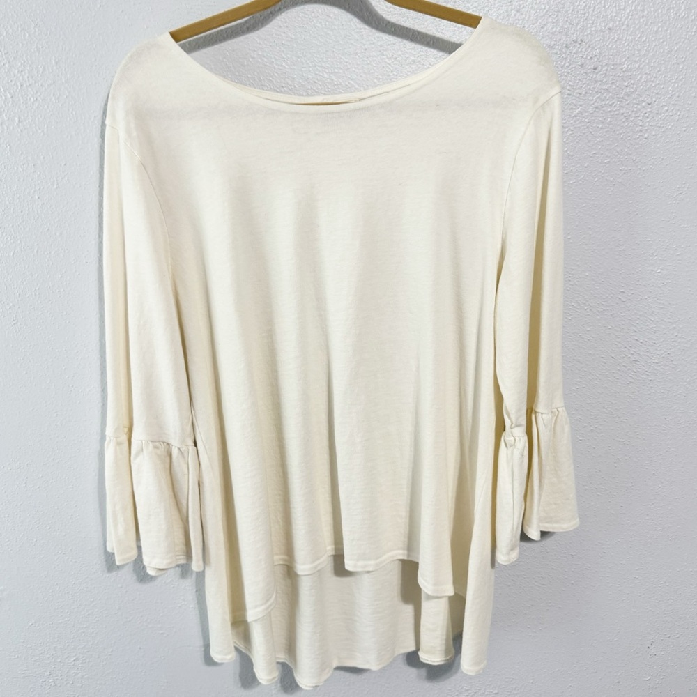 Pacific Cotton cream lagenlook blouse large